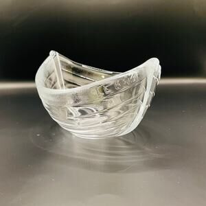 Nybro Crystal Glass Boat Candy Dish Made in Sweden Fisherman Core